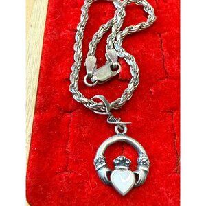 Sterling Silver Heart Charm Bracelet 7.5" 6.64gms READ/SEE